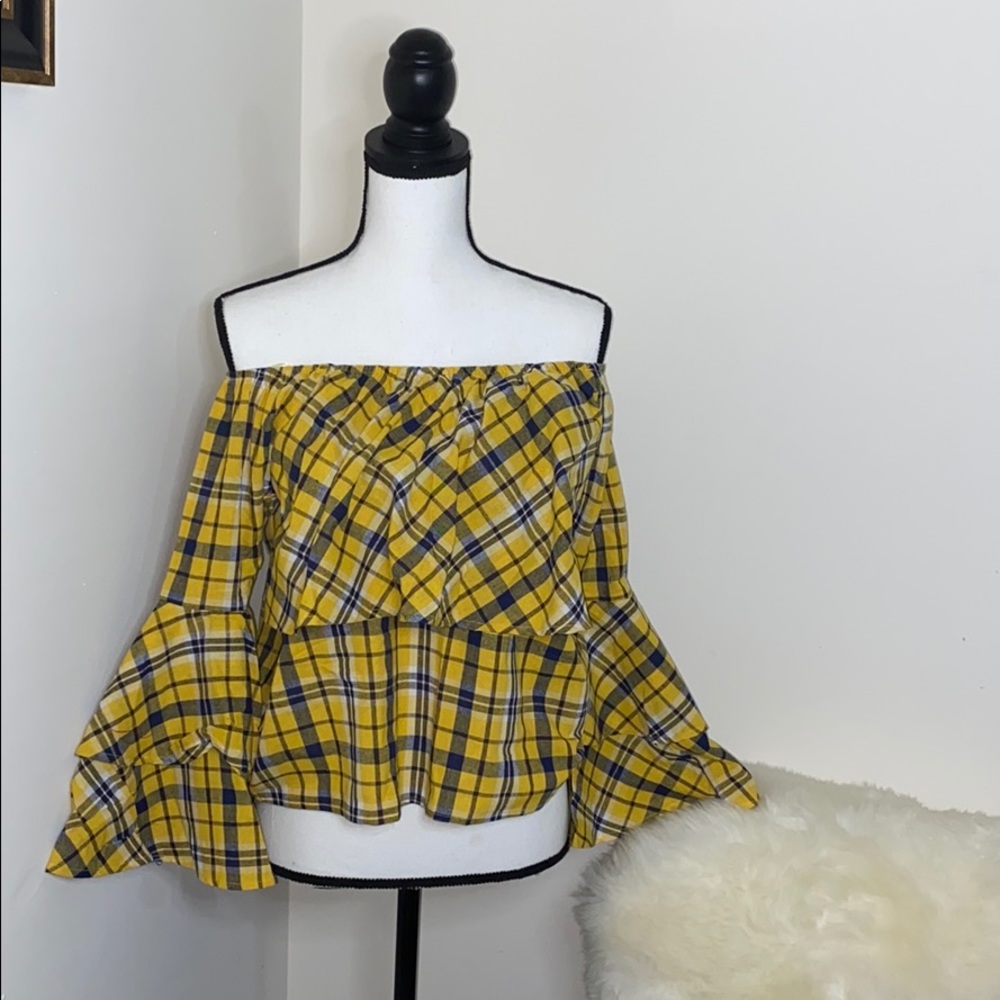 Yellow Plaid Blouse